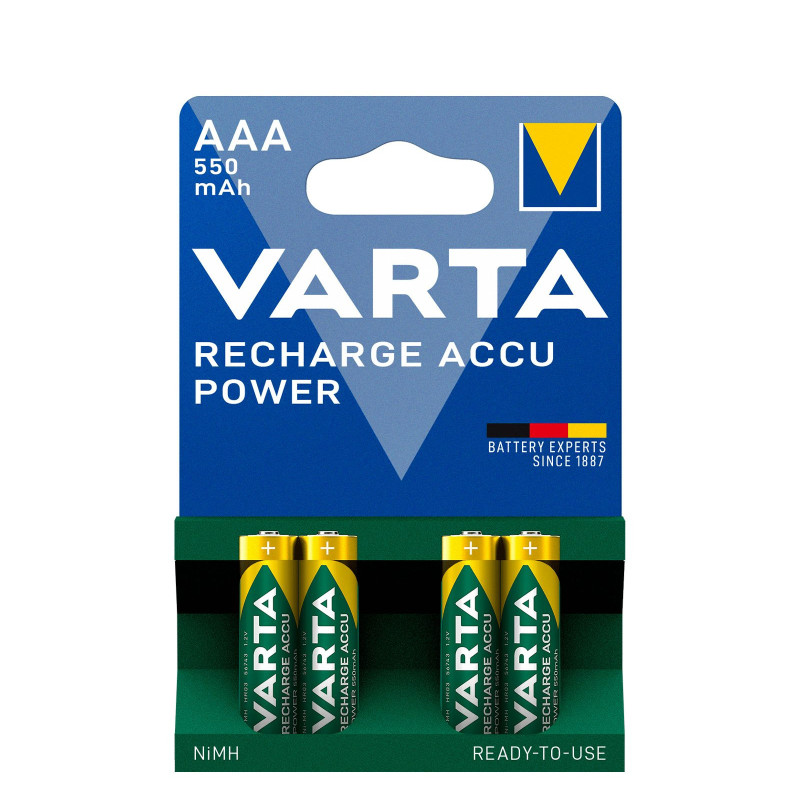 Baterija - Varta AAA Įkraunama ACCU Power 550mAh 4 Pakas