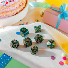Cube Set - Q-WORKSHOP Happy Birthday Balloons 7 Cube Green Gold