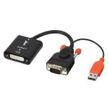 Adapter - LINDY VGA to DVI-D Converter, 1920x1200@60Hz, USB Power