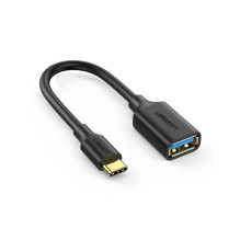 USB Kabelis - Ugreen 30701 USB 3.2 Gen 1 0.15m USB C į USB A Juodas