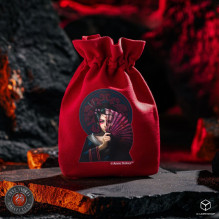 Game Accessory - Anne Stokes Geisha Skull Dice Bag, Cotton 16.5x12.3 cm