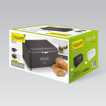 Bread Box - Maestro MR-1677-AR-BL Stainless Steel Top Opening Black Bread Box - Maestro MR-1677-AR-BL Stainless Steel Top Opening Black