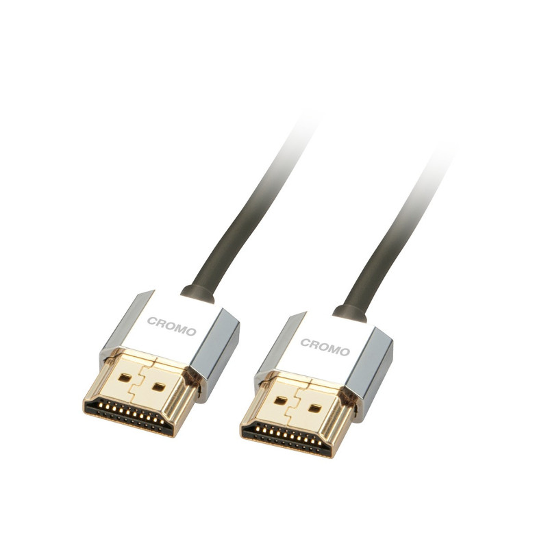 HDMI Cable - LINDY CROMO Slim High Speed HDMI Cable with Ethernet, 0.5 m, Black