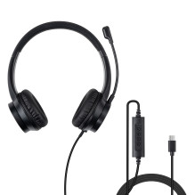Headphones - LINDY USB-C Headphones, 40 mm Speakers, Control Buttons, 1.95 m Cable, Black Headphones - LINDY USB-C Headphones, 40 mm Speakers, Control Buttons, 1.95 m Cable, Black