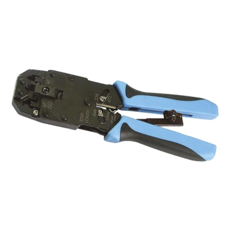 Tool - Alantec NI020 Crimping Tool for RJ-12, RJ-45, RJ-11 Connectors Black, Blue