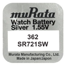 Baterija - Murata 362 (SR721SW) 1.55V Sidabro Oksidas 10 Vnt.