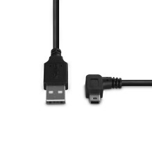 USB kabelis - LINDY Type A į Mini-B, 2 m, 90 laipsnių dešinysis kampas, USB 2.0