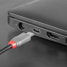 USB kabelis - LINDY Anthra Line USB 2.0 Type C į Micro-B Laidas, M / M, 480Mbps, 2.5W, PVC Danga, 3 m, Juodas