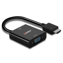 Adapter - LINDY HDMI to VGA Converter, 1920x1200@60Hz, Black