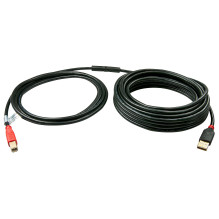 USB Cable - LINDY USB 2.0 A / B Active Cable, Extension for Direct Device Connection, 15 m, Black