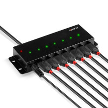 USB Hub - LINDY 7-Port USB 2.0 Metalinis Hub su Montavimo Laikikliais ir Maitinimo Šaltiniu USB Hub - LINDY 7-Port USB 2.0 Metalinis Hub su Montavimo Laikikliais ir Maitinimo Šaltiniu