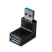 Adapter - LINDY USB 3.2 Type A to A 90° Adapter, M / F, 5Gbps, Black