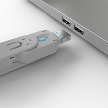 USB port blocker - LINDY USB Type A port blocker, 4 pcs. blue, with key USB port blocker - LINDY USB Type A port blocker, 4 pcs. blue, with key