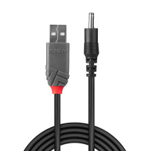 USB kabelis - LINDY USB 2.0 Type A į 3.5mm DC Laidas, 1.5 m, Juodas