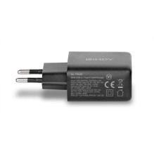 Įkroviklis - LINDY USB 2 x Type C GaN Įkroviklis, 65W, Juodas Įkroviklis - LINDY USB 2 x Type C GaN Įkroviklis, 65W, Juodas