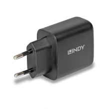 Įkroviklis - LINDY USB 2 x Type C GaN Įkroviklis, 65W, Juodas Įkroviklis - LINDY USB 2 x Type C GaN Įkroviklis, 65W, Juodas