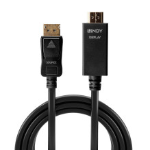 DisplayPort Cable - LINDY DisplayPort to HDMI Cable, 3840x2160@30Hz, 5 m, Black