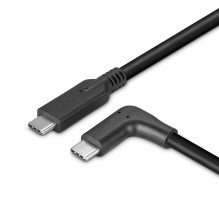 USB Cable - LINDY USB 3.2 Type C Cable, M / M, 90° Angle, 10Gbps, 60W PD, 0.5 m, Black