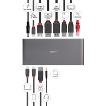 Computer Docking Station - LINDY DST-Pro 5K XT, USB-C Laptop Docking Station, Triple 5K Display, 100W PD