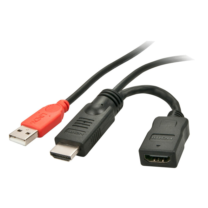 Adapter - HDMI 1.4 M / F Power Adapter with USB A Plug 15cm HDMI 50cm USB