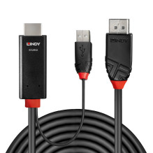 Adapter - LINDY HDMI to DisplayPort Adapter Cable, 4K60Hz, 3 m, Black Adapter - LINDY HDMI to DisplayPort Adapter Cable, 4K60Hz, 3 m, Black
