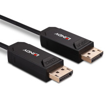 DisplayPort Cable - LINDY Fiber Optic Hybrid DisplayPort 2.0 UHBR10 Cable, M / M, 40 m, Black DisplayPort Cable - LINDY Fiber Optic Hybrid DisplayPort 2.0 UHBR10 Cable, M / M, 40 m, Black