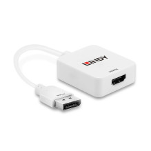 Adapteris - LINDY HDMI į DisplayPort Adapteris, 3840x2160@30Hz, 10.2Gbps, Baltas
