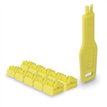 Network Accessory - RJ45 Port Blocker 10pcs + 1 Key ABS Yellow
