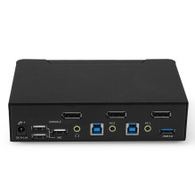KVM Switch - LINDY 2 Port DisplayPort 1.4, USB 3.0 and Audio KVM Switch, 7680x4320@60Hz, Black