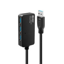 USB Hub - LINDY USB 3.0 Aktyvus Prailginimo Pro Hub Laidas, 10 m, Juodas USB Hub - LINDY USB 3.0 Aktyvus Prailginimo Pro Hub Laidas, 10 m, Juodas