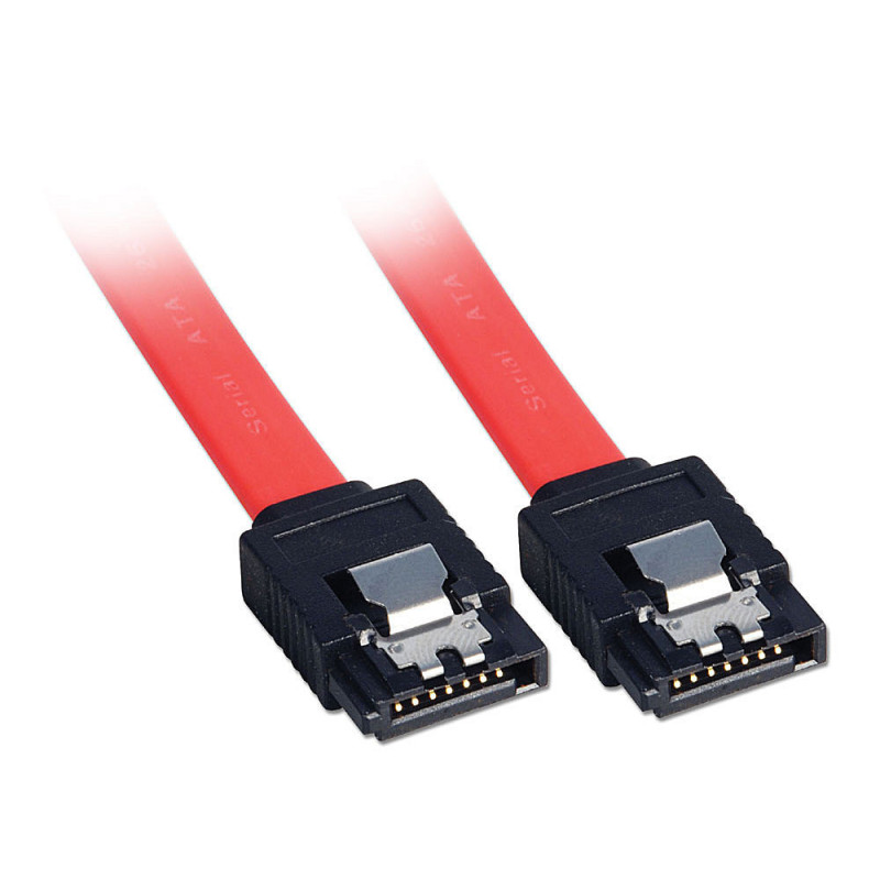 SATA Cable - LINDY Internal SATA Cable, 2x7 Pin Locking Type, 0.5 m, Black
