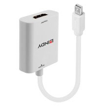 Adapteris - LINDY Mini DisplayPort 1.2 į HDMI 4K 60Hz Aktyvus Adapteris Konverteris, Baltas Adapteris - LINDY Mini DisplayPort 1.2 į HDMI 4K 60Hz Aktyvus Adapteris Konverteris, Baltas