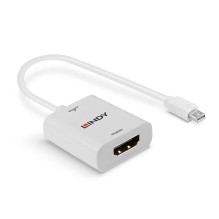 Adapteris - LINDY Mini DisplayPort 1.2 į HDMI 4K 60Hz Aktyvus Adapteris Konverteris, Baltas Adapteris - LINDY Mini DisplayPort 1.2 į HDMI 4K 60Hz Aktyvus Adapteris Konverteris, Baltas