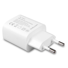 Charger - LINDY USB Type A and C Charger, 100-240VAC, 20W, White