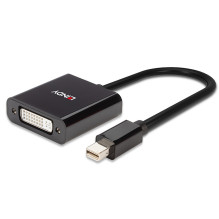 Adapter - LINDY Mini DisplayPort to DVI Active Adapter, 1920x1200@60Hz, 160mm, Black Adapter - LINDY Mini DisplayPort to DVI Active Adapter, 1920x1200@60Hz, 160mm, Black