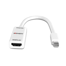 Adapter - LINDY Mini DisplayPort 1.2 to HDMI 4K Passive Adapter Converter, 30Hz, 10.8Gbps, White Adapter - LINDY Mini DisplayPort 1.2 to HDMI 4K Passive Adapter Converter, 30Hz, 10.8Gbps, White