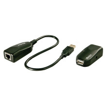 USB Extension - LINDY USB 2.0 Cat.6 Extension, 480Mbps, 50 m, Black