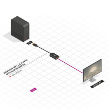 Adapter - LINDY DisplayPort to VGA Active Converter, Black Adapter - LINDY DisplayPort to VGA Active Converter, Black