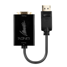 Adapter - LINDY DisplayPort to VGA Active Converter, Black Adapter - LINDY DisplayPort to VGA Active Converter, Black
