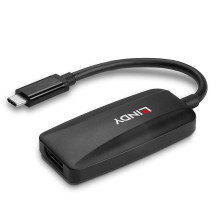 Adapteris - LINDY USB Type C į DisplayPort 8K60 Konverteris, Juodas Adapteris - LINDY USB Type C į DisplayPort 8K60 Konverteris, Juodas