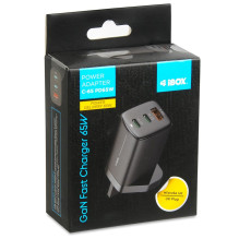 Charger - iBOX C-65 65W 3-Port Universal UK Plug Black Charger - iBOX C-65 65W 3-Port Universal UK Plug Black