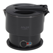 Electric Kettle - ADLER AD 1377g 0.6L 600W Foldable Automatic Shut-Off Gray Silicone