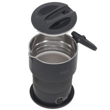 Electric Kettle - ADLER AD 1377g 0.6L 600W Foldable Automatic Shut-Off Gray Silicone