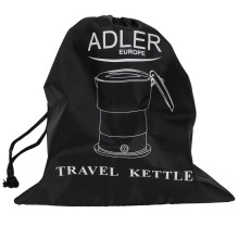 Electric Kettle - ADLER AD 1377g 0.6L 600W Foldable Automatic Shut-Off Gray Silicone