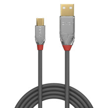 USB kabelis - LINDY Cromo Line USB 2.0 Tipo A į Micro-B Laidas, M / M, 480Mbps, 3 m, Pilkas USB kabelis - LINDY Cromo Line USB 2.0 Tipo A į Micro-B Laidas, M / M, 480Mbps, 3 m, Pilkas