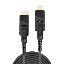 HDMI Cable - LINDY Fiber Optic Hybrid Micro-HDMI 4K60 Cable, 18Gbps, Rugged Micro-HDMI, HDMI, DVI, 70m, Black