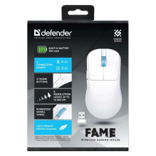 Wireless Mouse - Defender Fame GM-516 10000DPI 5 Buttons RF+BT White Wireless Mouse - Defender Fame GM-516 10000DPI 5 Buttons RF+BT White