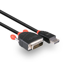 Adapteris - LINDY DisplayPort į DVI Adapterio Kabelis, 1 m, Juodas Adapteris - LINDY DisplayPort į DVI Adapterio Kabelis, 1 m, Juodas