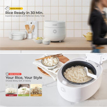 Heating Pot - Cuckoo Micom CR-0675F 1080ml Teflon Coated LCD White Heating Pot - Cuckoo Micom CR-0675F 1080ml Teflon Coated LCD White