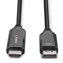 Adapter Cable - LINDY Active DisplayPort to HDMI Adapter Cable, 4K120Hz, 48Gbps, 4096x2160@120Hz, Black Adapter Cable - LINDY Active DisplayPort to HDMI Adapter Cable, 4K120Hz, 48Gbps, 4096x2160@120Hz, Black